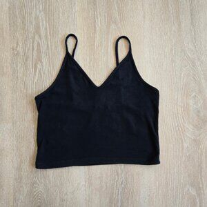 Bik Bok V-Neck Spaghetti Strap Cropped Top Soft Ribbed Fabric Sz Medium European